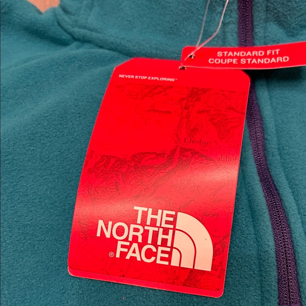 The North Face Women's Teal Fleece 1/4 Zip - Picture 3 of 6